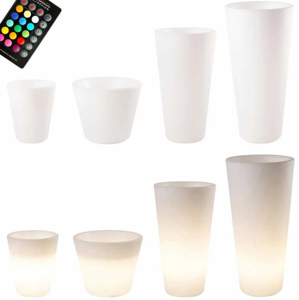 Vaso Illuminato a LED Multicolore o Solare da Giardino o Soggiorno - Vasostar