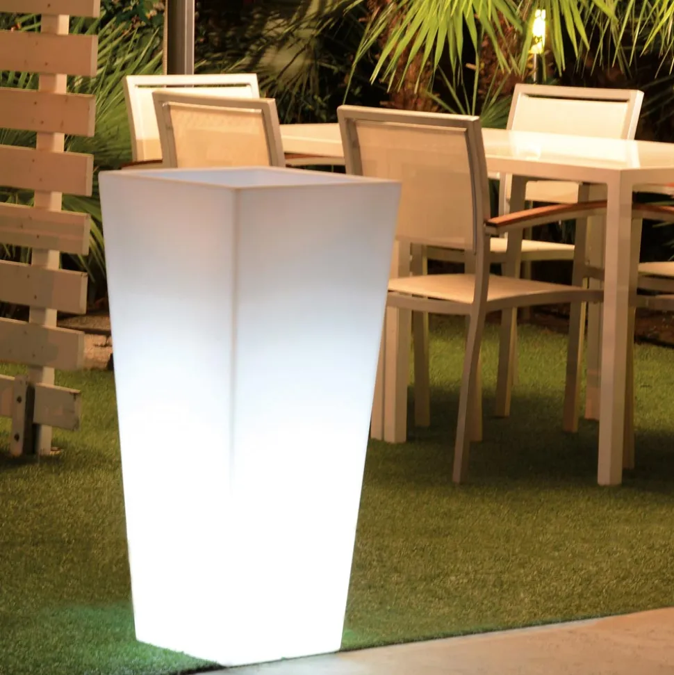 Vaso Quadrato da Giardino Colorato Fluo e con Luce Made in Italy - Avanas