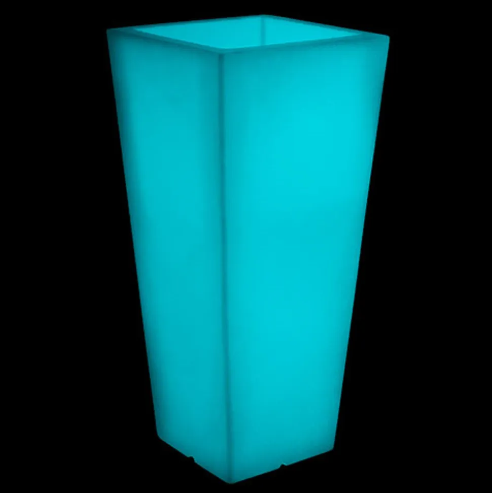 Vaso Quadrato da Giardino Colorato Fluo e con Luce Made in Italy - Avanas