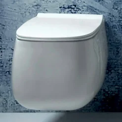 Vaso sospeso in ceramica bianca design moderno Gaiola, made in Italy