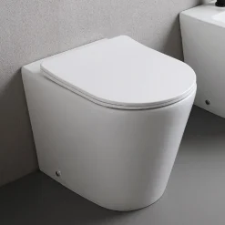 Vaso Wc a Terra con Sedile Slim Soft Close in Ceramica Bianca - Salice