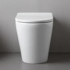 Vaso Wc a Terra con Sedile Slim Soft Close in Ceramica Bianca - Salice