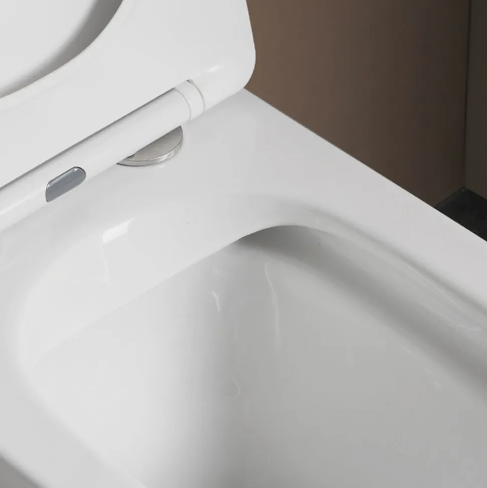 Vaso Wc a Terra con Sedile Soft Close in Ceramica dal Design Moderno - Giunco