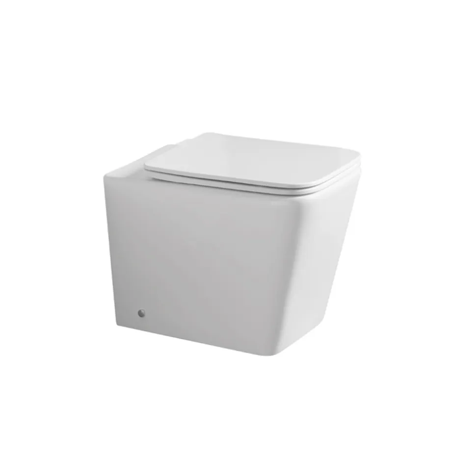 Vaso Wc a Terra con Sedile Soft Close in Ceramica dal Design Moderno - Giunco