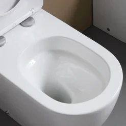 Vaso Wc a Terra Sedile Soft Close Termoindurente in Ceramica Bianca - Olmo