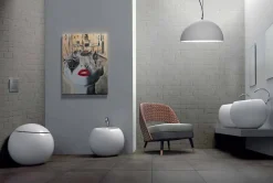 Vaso WC di Design a Sfera Fatto in Italia in Ceramica Fanna