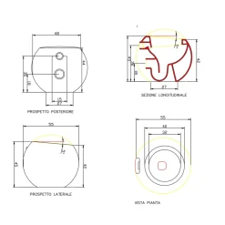 Vaso WC di Design a Sfera Fatto in Italia in Ceramica Fanna