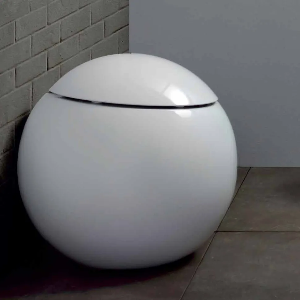 Vaso WC di Design a Sfera Fatto in Italia in Ceramica Fanna