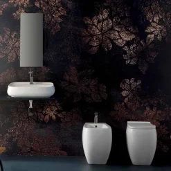 Vaso WC in ceramica bianca dal design moderno Gais, made in Italy