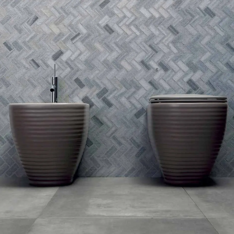 Vaso WC in Ceramica Bianca o Colorata di Design Trabia