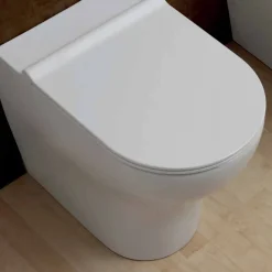 Vaso WC in ceramica bianca Star 54x35cm made in Italy, design moderno