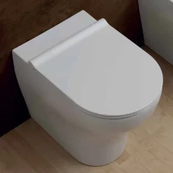 Vaso WC in ceramica bianca Star 54x35cm made in Italy, design moderno