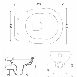 Vaso WC in ceramica design moderno con scarico a parete Style