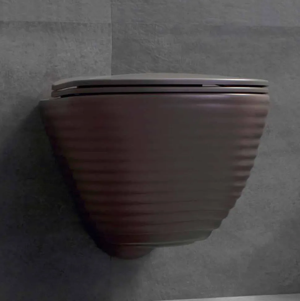 Vaso WC Moderno Sospeso in Ceramica Bianca o Colorata Trabia