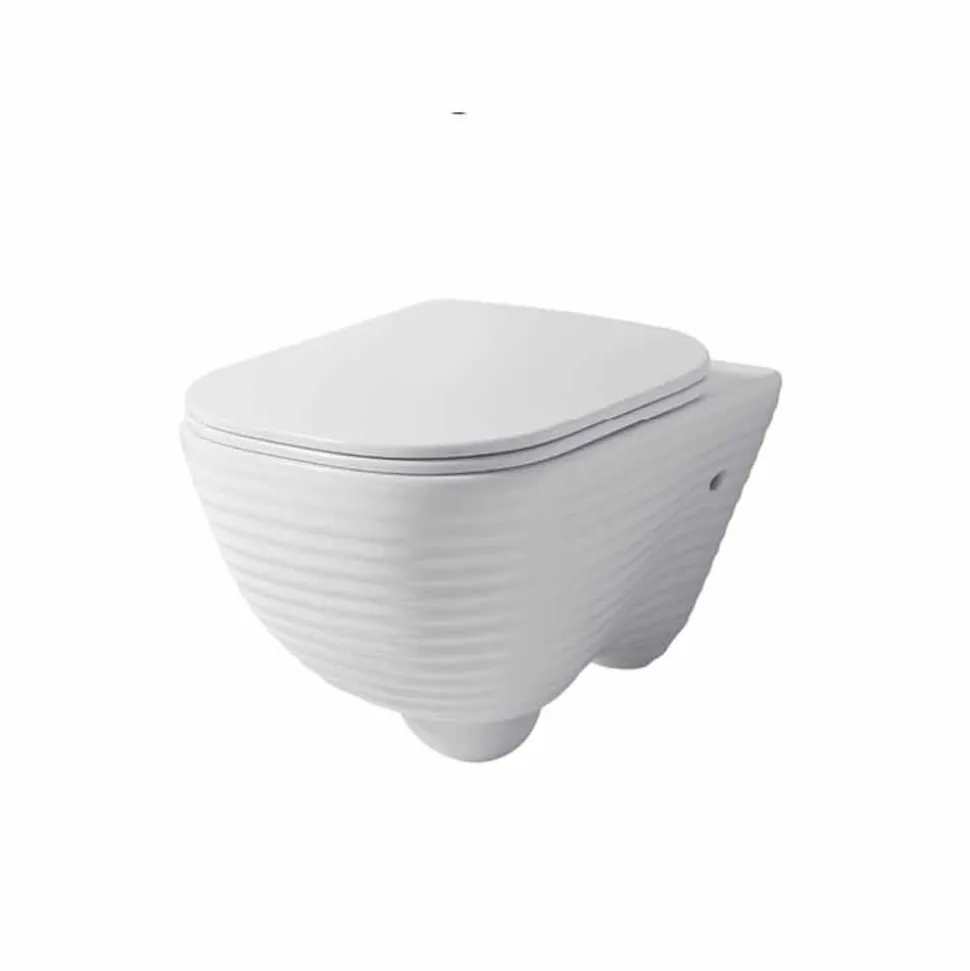 Vaso WC Moderno Sospeso in Ceramica Bianca o Colorata Trabia