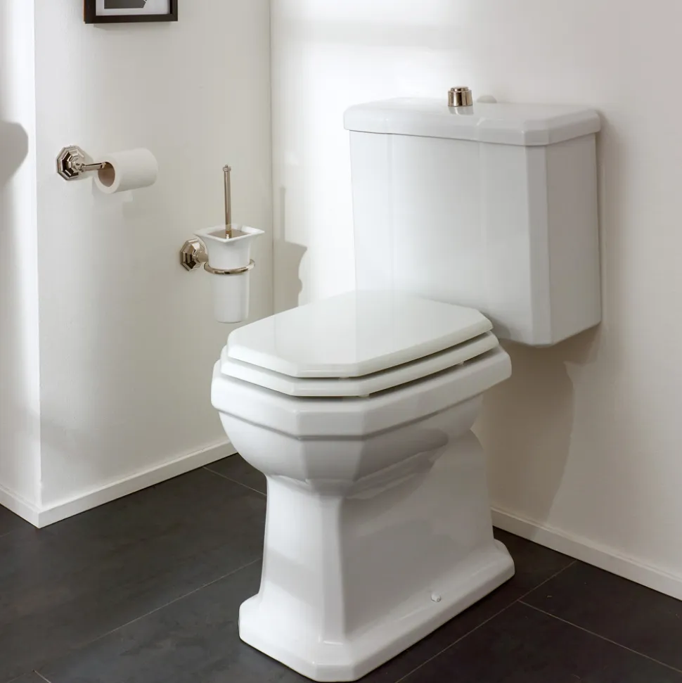 Vaso WC Monoblocco in Ceramica Bianca Vintage, Made in Italy - Nausica