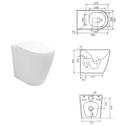 Vaso Wc Rimless e Sedile Soft Close Termoindurente in Ceramica - Oleandro