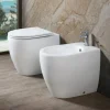 Vaso Wc Rimless in Ceramica Opaca Bianca e Nera con Sedile Soft Close - Aster