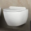 Vaso Wc Rimless Sospeso in Ceramica Bianca con Sedile Soft Close - Aster