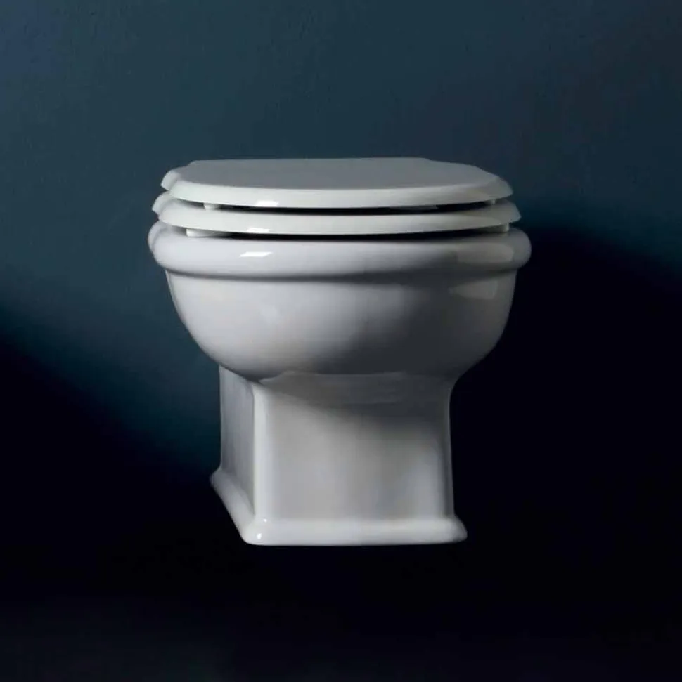 Vaso WC sospeso di design in ceramica bianca Style 54x36 made in Italy