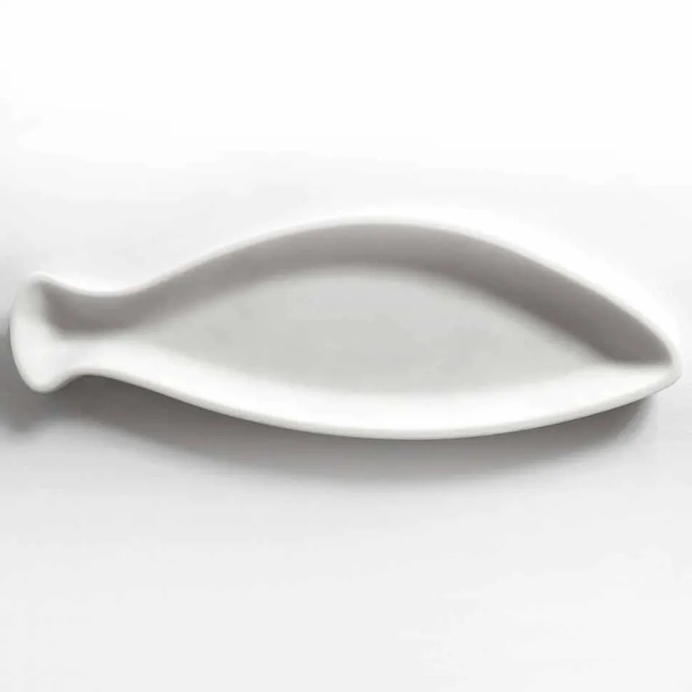 Vassoio da Cucina in Marmo Bianco di Carrara Fatto a Mano in Italia - Fish