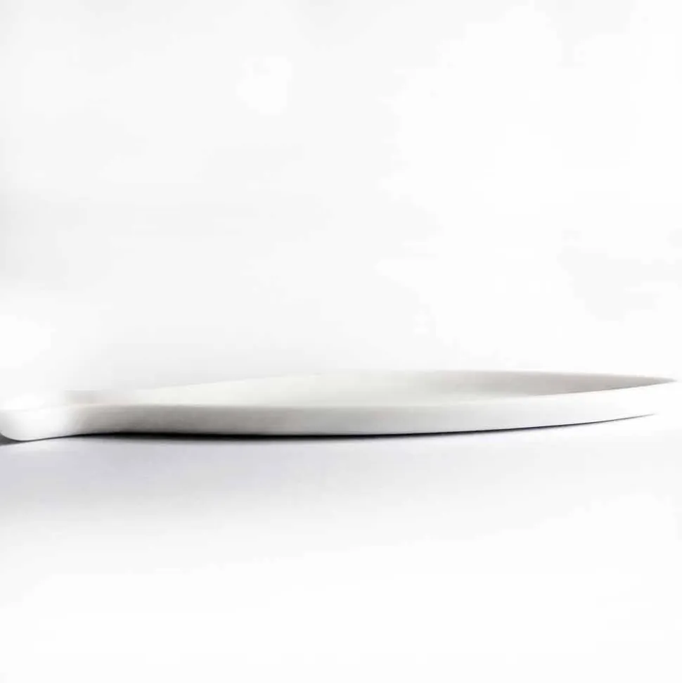 Vassoio da Cucina in Marmo Bianco di Carrara Fatto a Mano in Italia - Fish