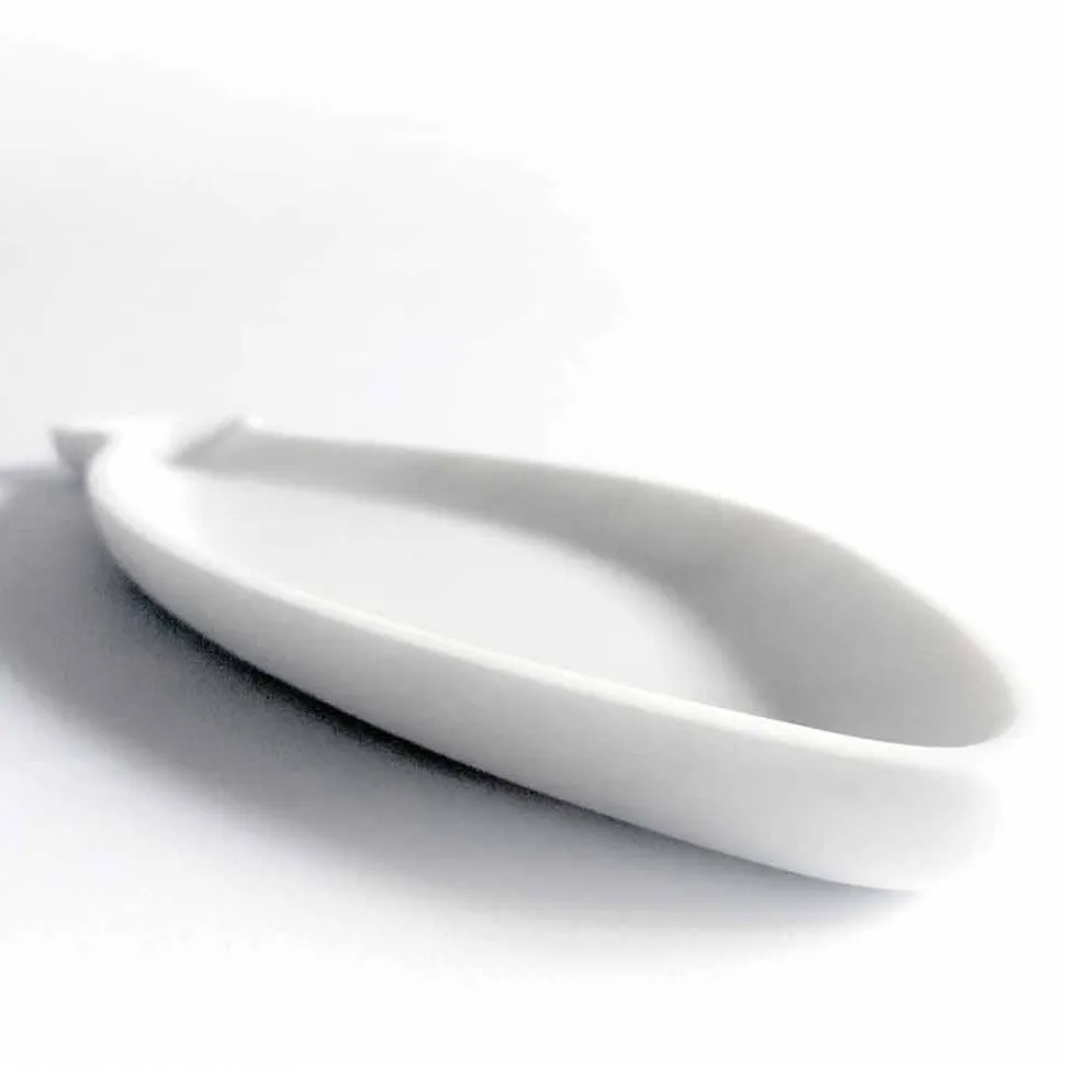 Vassoio da Cucina in Marmo Bianco di Carrara Fatto a Mano in Italia - Fish