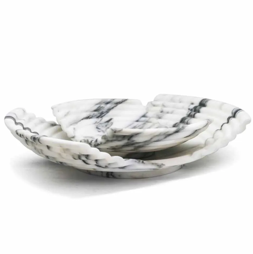 Vassoio Decorativo Curvo in Marmo Arabescato Made in Italy - Clifton