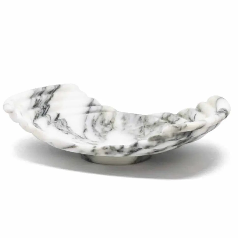 Vassoio Decorativo Curvo in Marmo Arabescato Made in Italy - Clifton