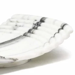 Vassoio Decorativo Curvo in Marmo Arabescato Made in Italy - Clifton