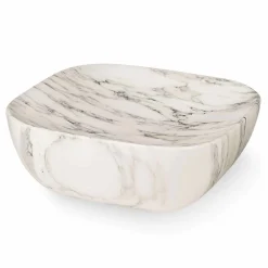Vassoio di Design in Marmo Bianco di Carrara Arabescato Made in Italy - Roccia