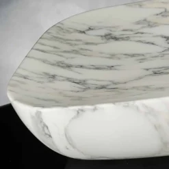 Vassoio di Design in Marmo Bianco di Carrara Arabescato Made in Italy - Roccia
