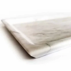Vassoio Rettangolare in Marmo Bianco di Carrara Levigato Made in Italy - Alga