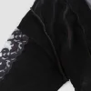 Vestaglia Kimono in Ciniglia Nera con Pizzo Farnese, Lusso Made in Italy - Kyoto