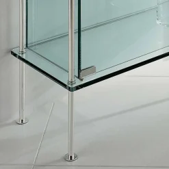 Vetrina a Parete in Vetro Trasparente e Metallo a 2 Ante di Design - Lorella