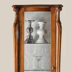 Vetrina Classica con Anta in Legno Bianco o Noce Made in Italy - Caligola