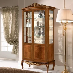 Vetrina Classica in Legno Noce Bassano Due Ante Made in Italy - Chantilly