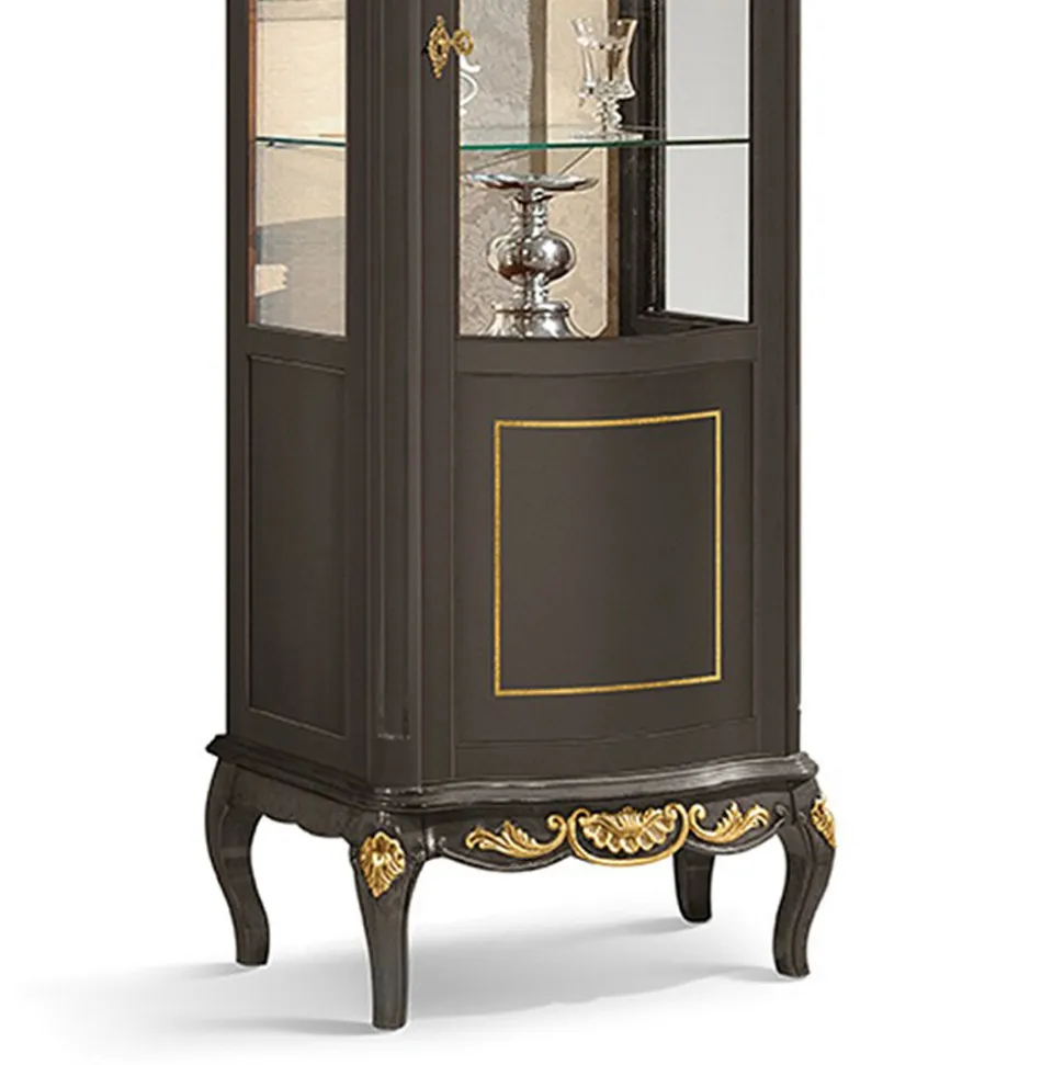 Vetrina Classica in Legno Noce Bianco o Moka Made in Italy - Chantilly