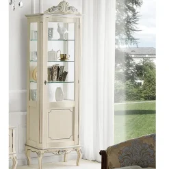 Vetrina Classica in Legno Noce Bianco o Moka Made in Italy - Chantilly