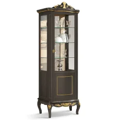 Vetrina Classica in Legno Noce Bianco o Moka Made in Italy - Chantilly