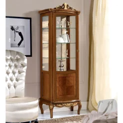 Vetrina Classica in Legno Noce Bianco o Moka Made in Italy - Chantilly