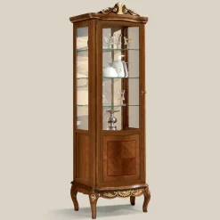 Vetrina Classica in Legno Noce Bianco o Moka Made in Italy - Chantilly