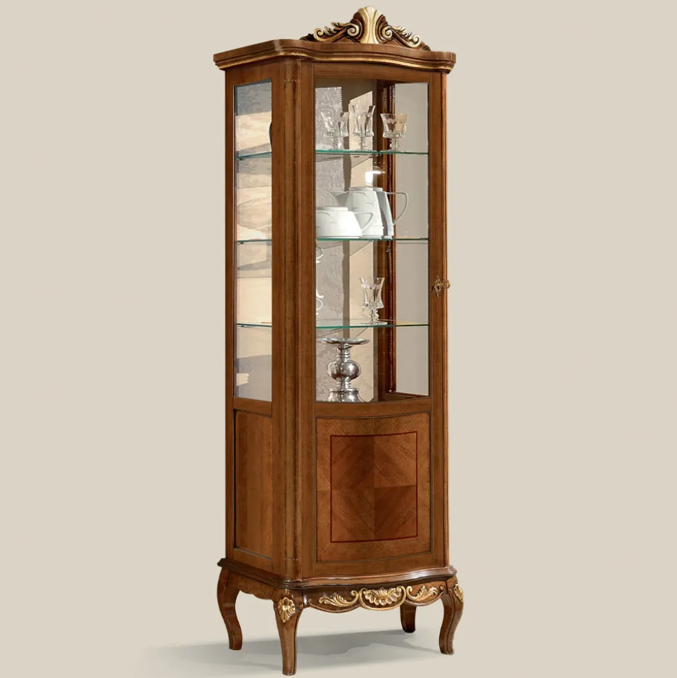 Vetrina Classica in Legno Noce Bianco o Moka Made in Italy - Chantilly