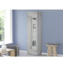 Vetrina da Salotto in Legno Bianco, Antracite o Cemento di Design - Suzana