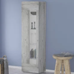 Vetrina da Salotto in Legno Bianco, Antracite o Cemento di Design - Suzana