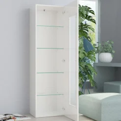 Vetrina da Salotto in Legno Bianco, Antracite o Cemento di Design - Suzana