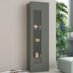 Vetrina da Salotto in Legno Bianco, Antracite o Cemento di Design - Suzana
