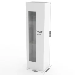Vetrina da Salotto in Legno Bianco, Antracite o Cemento di Design - Suzana