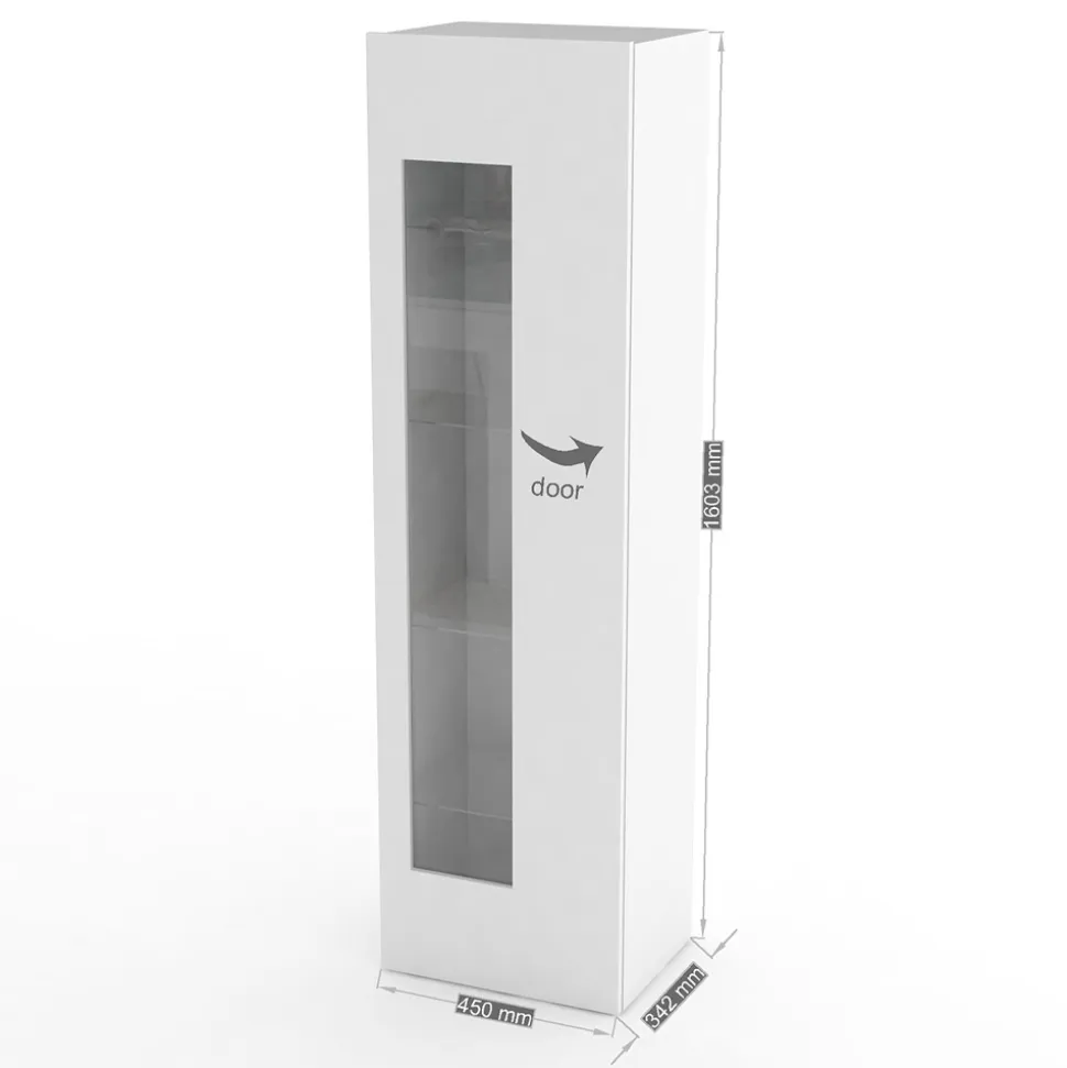 Vetrina da Salotto in Legno Bianco, Antracite o Cemento di Design - Suzana