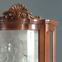 Vetrina da Soggiorno 1 Anta e 2 Cassetti in Legno Made in Italy - Leonor